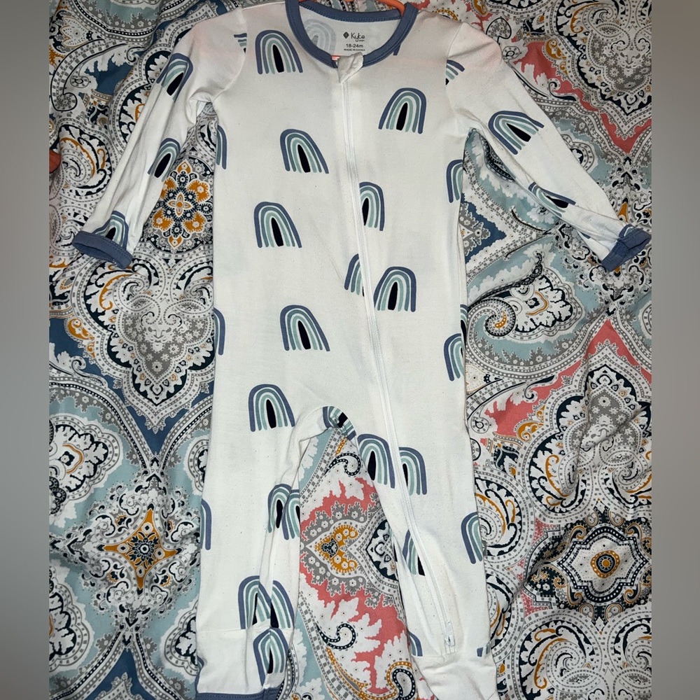 Kyte Baby Slate Rainbow romper